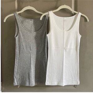 LOFT gray and white tank tops. NWT